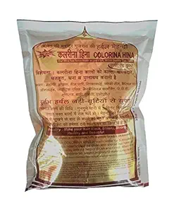 Colorina Hina Gujrati Herbal Henna Powder, Natural Black, 50g (Pack of 5) | Colors Hair not Skin
