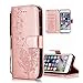 Produktbild Shinyzone Stoßfest Schutzhülle für iPhone XS Max 6.5 zoll,Prägung Schmetterling Pusteblume Muster Serie,Magnetischer Ständer Tasche mit Kartenfach Leder Brieftasche Flip Hülle for iPhone XS Max 6.5 zoll-Roségold