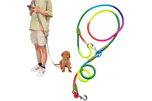 AXROAD MALL Guinzaglio a Mani Libere per Cani - Corsa, Camminata, Allenamento - Corda Doppia a Tracolla in Nylon Riflettente Resistente per Cani di Piccola, Media e Grande Taglia (Colorato)