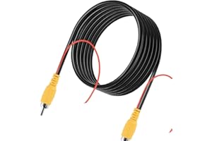 EIMZU Rückfahrkamera Kabel, 10M Rückfahrkamera-Verlängerungskabel, Rückfahrkamera Mit Kabel, Verbessertes Doppelt Abgeschirmtes RCA-Videokabel mit Gelber Buchse-Buchse-Verbindung und Stromkabel
