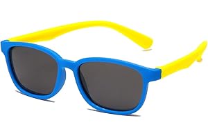 Long Keeper Occhiali Da Sole Polarizzati per Bambini Rettangolari indistruttibili in gomma flessibile per Ragazzi e Ragazze 3-9 Anni Protezione UV 400
