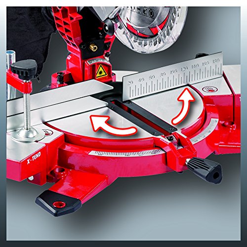 Einhell Kapp Gehrungssäge TE-MS 2112 L (1400 W, Sägeblatt Ø 210 mm, Schnittbreite 120 mm, schwenkbarer Sägekopf, Laser, LED-Licht) - 2