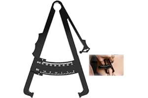 LEFSDVF Body Fat Calipers, Body Fat Measurement Tool, Manual and Body Fat Charts Fitness Measure Fat, Handheld BMI Measurement Tool Skinfold Caliper Device Measures Body Fat for Men and Women (Black)