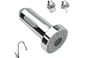 CAEEKER Kitchen Faucet Spray Head 2 Function Kitchen Tap Spray Head Replacement Part Anti-Splash Shower Head for Kitchen Pull Out Tap & Bathroom Mixer Faucet, Universal G 1/2-inch - Chrome Finish