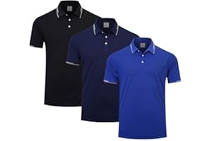 fovdtaa Lot de 3 polos de fitness à manches courtes pour homme - Haut de course à pied - Respirant - Évacuation de l’humidité - T-shirt d’entraînement actif