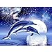Produktbild Jkhhi Delphin im Mondlicht 5d DIY Muster Diamant Stickerei Mosaikherstellung Malerei Diamond Painting Gemälde Strass Eingefügt Kreuzstich für Home Wall Decor