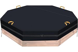 CONFUTURY Copertura Impermeabile per Sabbiere Ottagonale Esterno con fibbia antivento 7M, 600D Oxford Telone Protezione per Sabbionaia con 4 maniglie di trasporto riflettenti e 2 coulisse (213 x 200 x 23 cm)