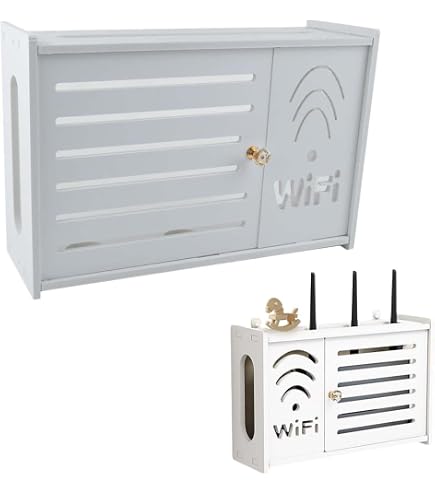 Scatola portaoggetti WiFi per decorazione da parete, set top box TV wireless WiFi, ripiano per router, rack router wireless, soggiorno, scatola portaoggetti WiFi a parete (A
