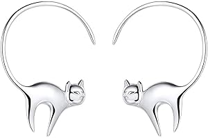 ChicSilver Boucles d'oreilles Animaux Argent,Clou Puces doreilles Chat/Cerf/Chien/Hérisson/Souris Bijoux Boucle d’oreille Mignon Hypoallergénique pour Enfant Fille Femme (Boîte Cadeau)