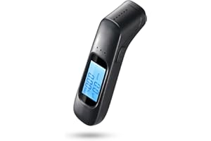 Thalire Dispositivo Alcoholímetro Alta precisión | Medidor de Alcoholemia de Precisión con Pantalla LCD & Alarma Tricolor | Alcoholímetro Portátil para Controles Inmediatos (0.00–1.9 g/l)