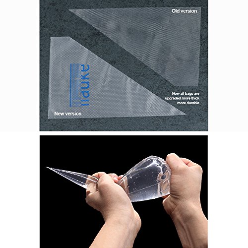 ilauke 100 Einweg Spritzbeutel Spritztüten Beutel für Spritztüllen Set groß Konditorei Einwegspritzbeutel 31 X 20 cm extra dick Strong 4c 0,04mm - 4