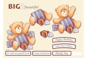 CRAFT UK LIMITED Craft UK Big & Beautiful BIRTHDAY TEDDY A4 Die cut decoupage and backing paper 588