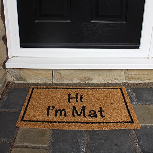 JVL Fußmatte „Hi I’m Mat“, PVC und Kokosfaser, 33 x 60 cm - 2