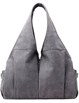 PB-SOAR Damen Canvas Shopper Schultertasche Handtasche Hobo Bag Beuteltasche Wickeltasche, 5 Farben auswählbar