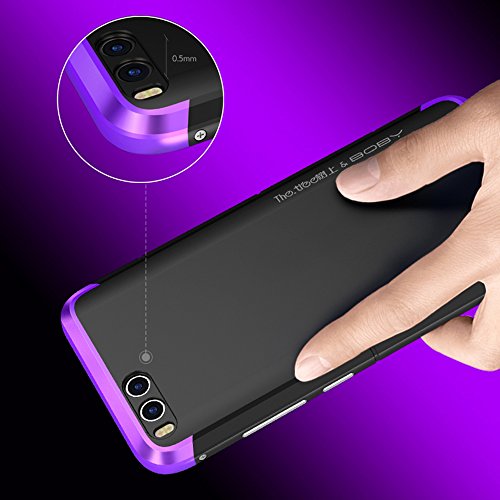 Xiaomi Mi 6 Funda   SHANGRUN Bumper Cover con cubierta de la PC dura   Marco de aleaci  n de aluminio Funda Carcasa Tapa caso para Xiaomi Mi 6 Negro Plata