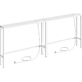 MAHANCRIS Set of Two 100cm Entryway Tables, Sideboards with Plug and USB Port, Long Narrow Sofa Side Tables, for Hallway, Liv
