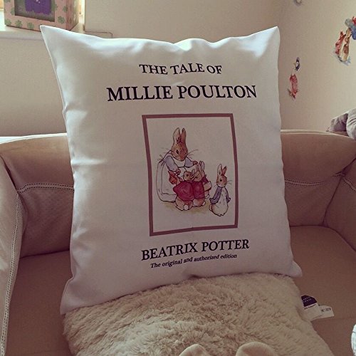 Beatrix Potter Book Nursery Cushion - Personalised with your child's name Peter Rabbit Jemima