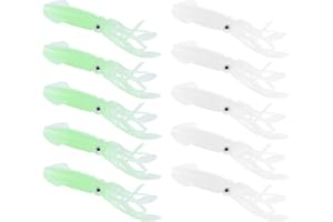 DRCHOER Octopus Lures Squid Skirt Bait Glow in Dark Luminous Soft Trolling Fishing Lure for Tuna Marlin Dolphin Bass Lure,3/4/6/7inch