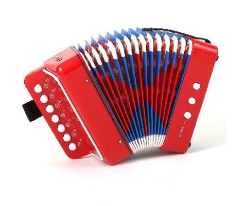 Zuwit nuevo botón del niño Toy acordeón Kid de instrumento de música, rojo