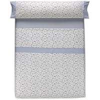 Mora 03D0606 Juego de Sábanas con Bajera Ajustable, Algodón-Poliéster, Azul, Matrimonial, 210x270x3 cm