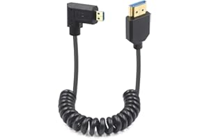 Duttek Kabel zwijany Hdmi do Micro Hdmi 2.1 1,2 m, Hdmi 2.1ultra szybki 48 Gb/s, obsługuje 8K przy 60 Hz, 4K przy 120 Hz, nadaje się do notebooka/telefonu komórkowego tabletu/portu micro Hdmi aparatu (prawy)