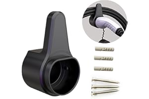 Geliking EV Charger Holder Type 2 Strong Electric Car Charger Holder ABS EV Charging Cable Holder Wall Bracket with Screws for EV Charger and EV Charging Cable -Black