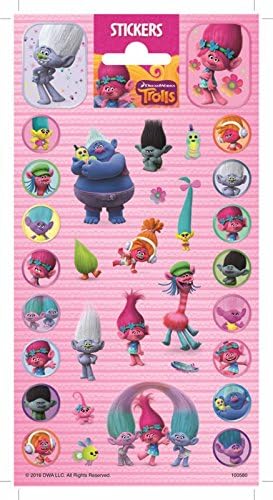 Dreamworks Trolls Movie Sheet of Stickers