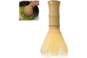ALOTM Fouet à matcha, mélangeur à matcha en résine PP, accessoire traditionnel fabriqué à la main pour la préparation du thé (jaune)