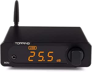 Topping MX3 Kopfhörerverstärker DAC-Empfänger - Digital verstärker mit integriertem Bluetooth (Schwarz)