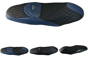 GÉNÉRIQUE Housse de siège de moto en cuir respirant - Isolation solaire et chaude - Pour Yamaha XMAX300 XMAX125 XMAX250 XMAX400 - Accessoires (cuir bleu)