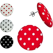 Soul-Cats Polka Dot Ohrstecker - Gepunktete Ohrringe In Rot/weiß/schwarz