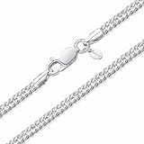 Treasure Bay Collana Donna Argento 925 – Catina Curb 1,1 Mm, Lunghezze 40-60 Cm
