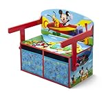 Mickey Mouse Sitzbank & Schreibtisch mit Stauraum (Blau/Rot)