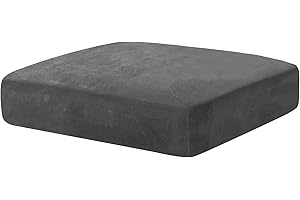 CHELZEN Housse de siège de canapé en Velours, Housse de siège élastique Haute, Housse de Protection pour Meubles, Fond élastique Doux antidérapant (1 siège, Gris)
