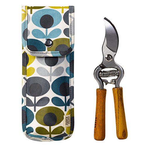 Orla Kiely ok054 Multi Blumen Oval Print Gartenschere und Tasche – Blau/Grün