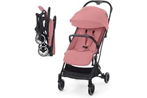 kk Kinderkraft INDY2 Passeggino leggero pieghevole da Viaggio, Compatto, Cappottina impermeabile filtro UPF 50+, Maneggevole, Posizione Nanna, Facile da trasportare, Rosa