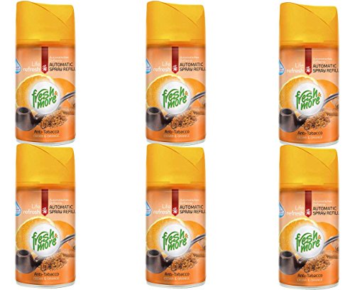 Fresh&More Lot de 6 recharges anti-tabac pour Freshmatic Max 250 ml