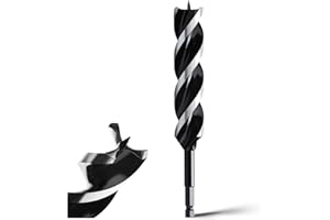 MOXPIFY Punta per legno, 30 x 300 mm, 3 lame, punta di centraggio, codolo E 9,5, per legno tenero e duro