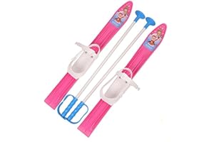 MARMAT Skis pour enfants, fixations de ski + bâtons de ski en plastique, 5 couleurs, 60 cm