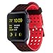 Produktbild Greatfine Apple Watch Sportarmband Uhrenarmband Silikon Ersatzarmband Armband für 42mm Apple Watch / Sport / Edition / Nike+ / Hermès / Series 1 / Series 2 (42MM, BlackRed)