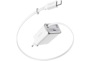 Anker Nano Caricatore iPhone USB C da 35W compatto ad alta velocità con 2 porte e cavo retrattile Anker InstaCord integrato, compatibile con iPhone 16/15/14, iPad, Pixel e altri dispositivi.