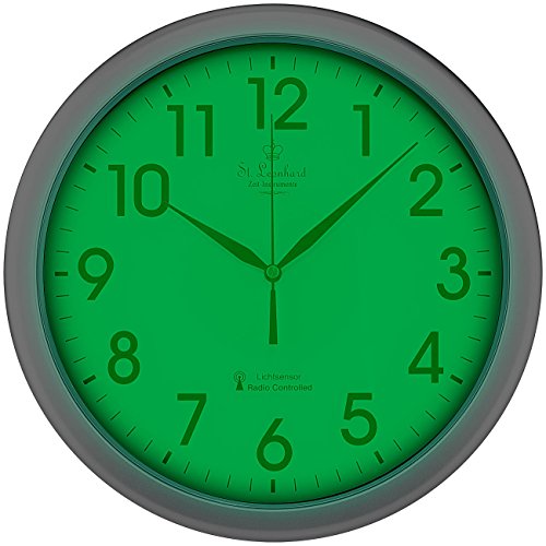 St. Leonhard Funk-Wanduhr mit Zifferblatt-Beleuchtung & Lichtsensor, kabellos - 8