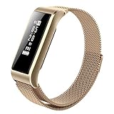 MSQL Fitness-Tracker-Aktivitäts-Tracker, IP67 Wasserdichter, Drahtloser Bluetooth-Aktivitäts-Herzfrequenz-Schlafmonitor, Magnetische Armbanduhr, Intelligente Uhr,Gold