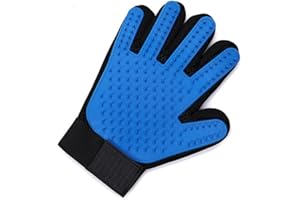ZKSXOA Cat Brush Glove, 1 Pack, Right Hand Grooming Glove, Pet Hair Remover Mitt, Pet Brush Glove, Cat Grooming Glove, Dog Grooming Glove, Efficient Massage Glove, for Cats & Dogs with Long & Short Fur, Blue