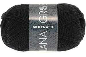 ‎LANA GROSSA LANA GROSSA Meilenweit 50g | Sockenklassiker, waschmaschinenfest | Handstrickgarn aus 80% Schurwolle & 20% Polyamid | 50g Wolle zum Stricken & Häkeln | 210m Garn FB1106
