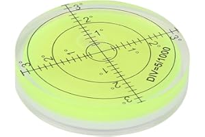 YOSOO HEALTH GEAR Precisión Bullseye 60 Mm Burbuja Redonda Nivel de Burbuja Inclinómetros de Nivel Bullseye Circular Instrumentos Topográficos de Burbujas Horizontales Herramienta de Medición con Escala para Balance de