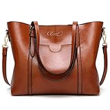 【Super große Kapazität】:die Damen-Handtaschen hat sechs Taschen und enthält zwei Hauptbeutel, zwei Reißverschlusstasche, eine Handytasche und ein Zertifikatspaket. Mit diesen Damen Handtaschen können Sie alle Ihre täglichen Notwendigkeiten wie Brieftaschen, Regenschirm, 13 