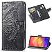 Produktbild Hülle für Xiaomi Redmi Note 7 Hülle Case Schmetterlinge Muster PU Leder Wallet Tasche Handyhülle Soft TPU Schutzhülle Schale Bookstyle Ständer Kartenfach Magnetverschluss Brieftasche Schwarz
