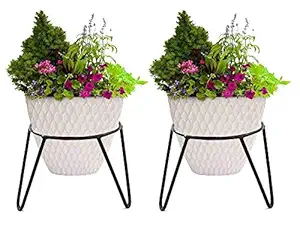 MOTOQO Round Iron Matka Stand Plant Pot Stand for Home Decor, Office, Garden, Balcony Decor, Kitchen - 7