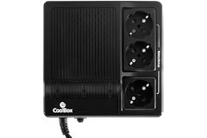 CoolBox Scudo 600VA - Gruppo di Continuità UPS 300W, 3 prese Schuko. Nero